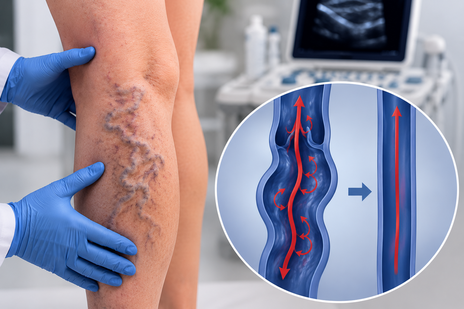 Varicose veins are enlarged, bulging veins that may cause pain and swelling